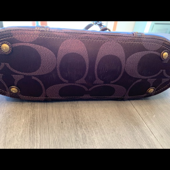Coach Brown Metallic Signature C purse tote # 11505 - Picture 5 of 7